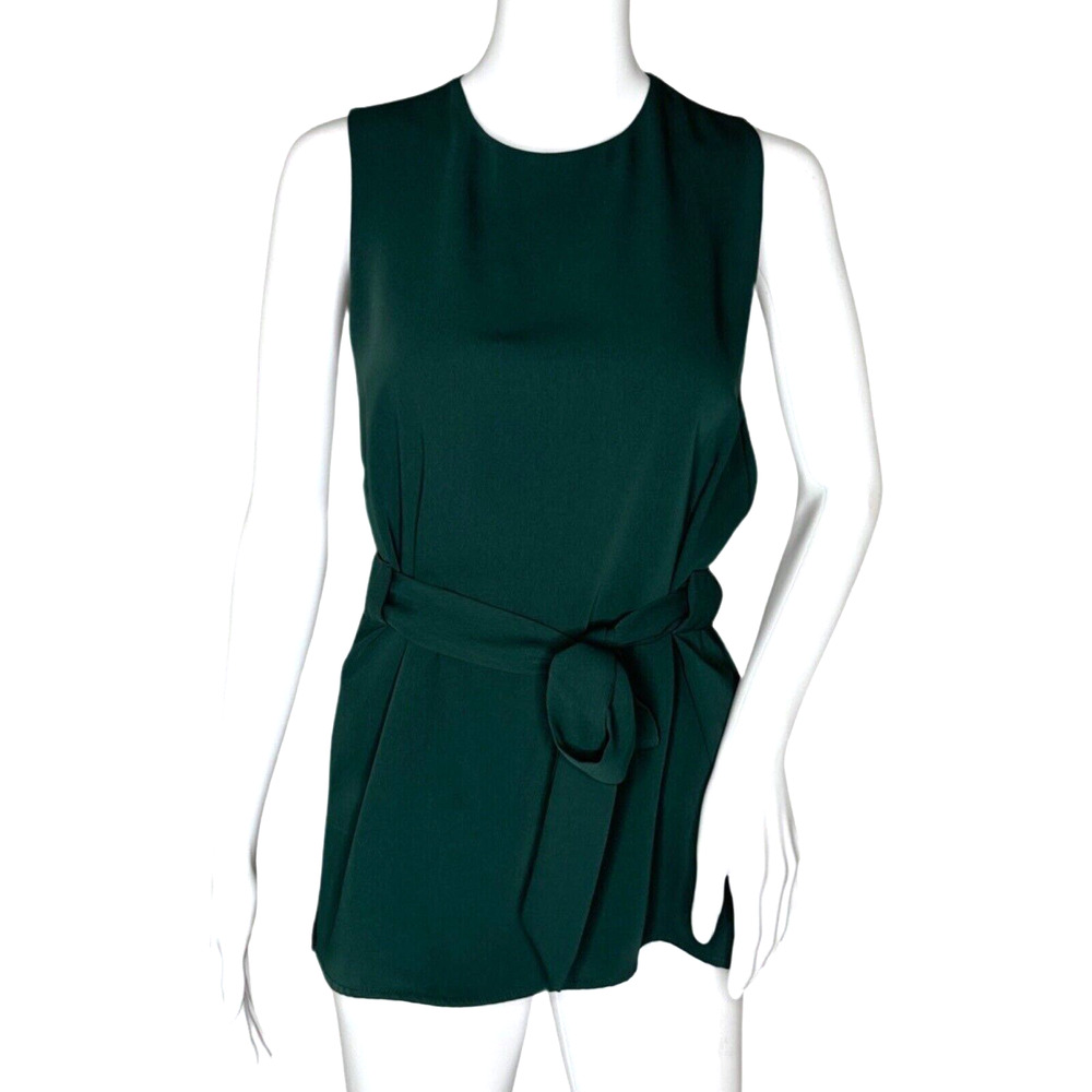 TopShop Shirt Womens 4 Dark‎ Green Blouse Layer Business Office Casual Versatile